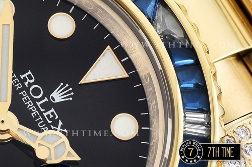 GMT Master II Red/Blue Rubies YG/YG Black Dial A3186 Mod