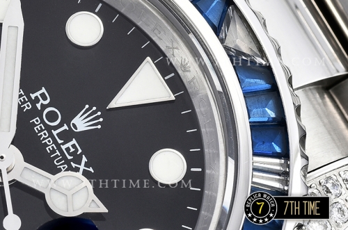 GMT Master II Red/Blue Rubies SS/SS Black Dial A3186 Mod