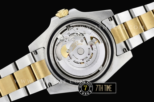 GMT Master II Red/Blue Rubies Two Tone YG/SS Black Dial A3186 Mod
