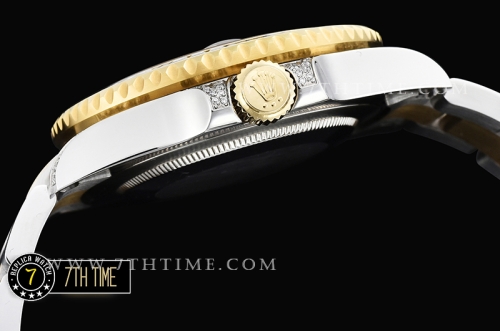 GMT Master II Red/Blue Rubies Two Tone YG/SS Black Dial A3186 Mod