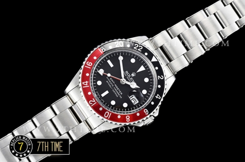 GMT Master Ref.1675 Black/Red Color Bezel Black Dial with Luminova White Colored Dot Markers Swiss 2836 Mod
