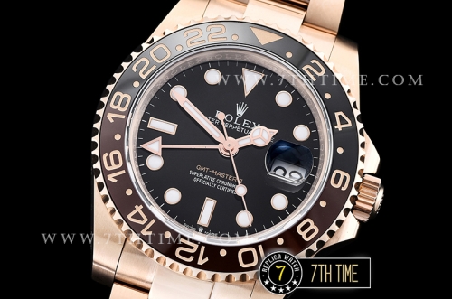 GMT Master II 2018 126715CHNR 40mm RG/RG Black Dial A2836
