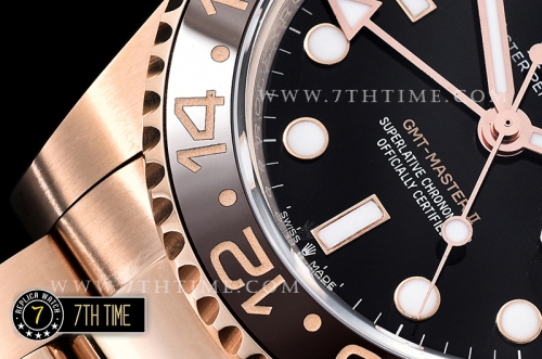 GMT Master II 2018 126715CHNR 40mm RG/RG Black Dial A2836