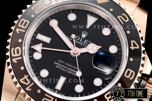 GMT Master II 2018 126715CHNR 40mm RG/RG Black Dial A2836
