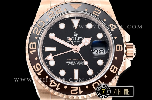 GMT Master II 2018 126715CHNR 40mm RG/RG Black Dial A2836