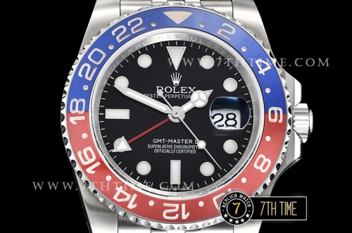 GMT Master II 126710 Pepsi Jubilee SS/SS Black Dial Gold Plated A2836