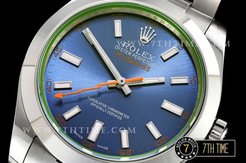 Milgauss 116400 New Milgauss Z Blue Dial on SS Bracelet Asia 3131