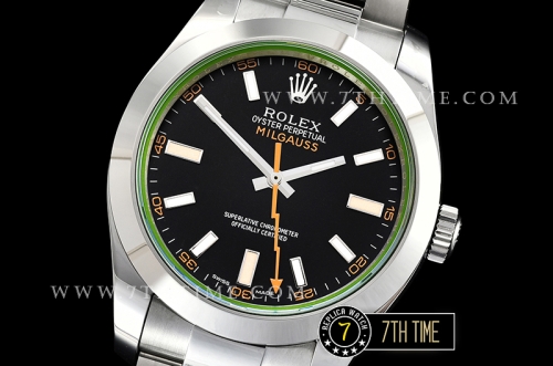 Milgauss 116400 40mm Black Dial on SS Bracelet Asia 3131