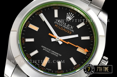 Milgauss 116400 40mm Black Dial on SS Bracelet Asia 3131