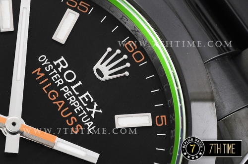 Milgauss Pro Hunter 116400 Black Dial Thick PVD Coated on SS Bracelet Asia 3131