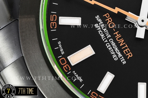 Milgauss Pro Hunter 116400 Black Dial Thick PVD Coated on SS Bracelet Asia 3131