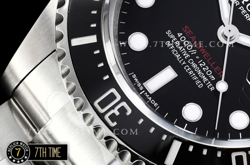 Seadweller 126600 43mm 904L SS/SS Single Red Black Dial A2836