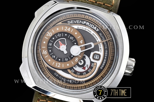 SevenFriday Q2-01Green Multi Tier Dial with counter subdials & Numeral markers