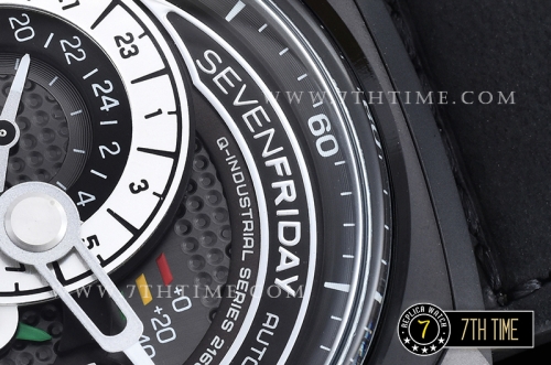 SevenFriday Q3-01 Black Multi Tier Dial with counter subdials & Numeral markers PVD Thick Coated on Solid Stainless Steel Case
