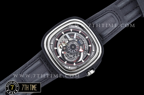 SevenFriday Racer P3C/IEN Black Multi Tier Dial with counter subdials & stick markers