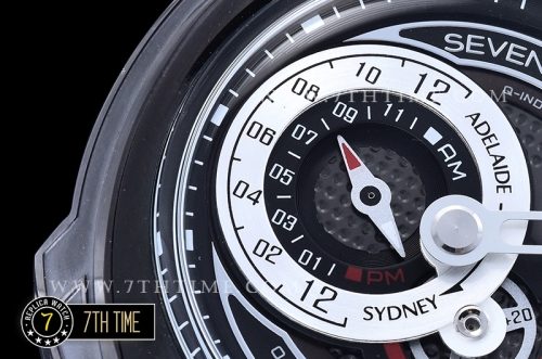 SevenFriday Q3-04 BullRush Rally  Black Multi Tier Dial with Counter Subdial & Stick Markers & "BullRush Rally" Logo