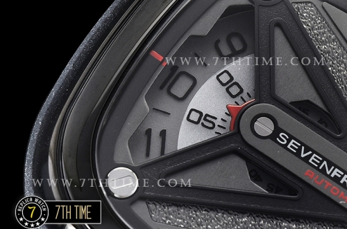 SevenFriday M3/01 Spaceship Multi-layered Black with Textured Surface High Grade PVD Coated Solid 316L Stainless Steel