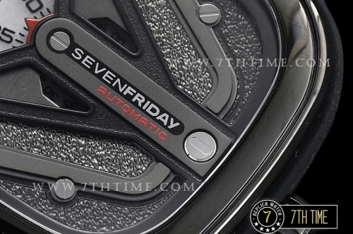 SevenFriday M3/01 Spaceship Multi-layered Black with Textured Surface High Grade PVD Coated Solid 316L Stainless Steel