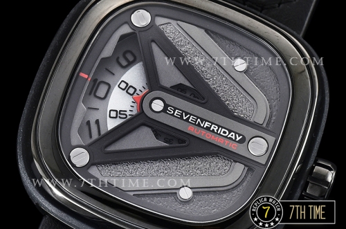 SevenFriday M3/01 Spaceship Multi-layered Black with Textured Surface High Grade PVD Coated Solid 316L Stainless Steel