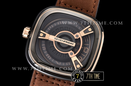 SevenFriday M2/02 Multi-layered Black with Textured Surface High Grade PVD Coated Solid 316L Stainless Steel