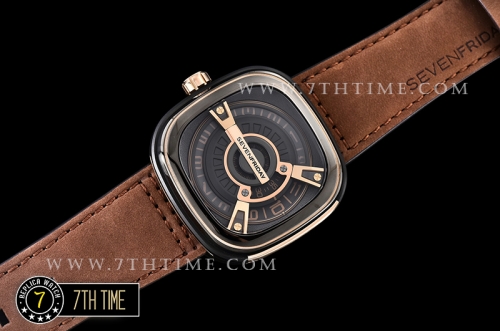 SevenFriday M2/02 Multi-layered Black with Textured Surface High Grade PVD Coated Solid 316L Stainless Steel