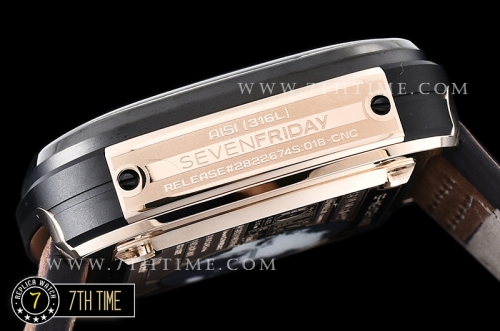 SevenFriday M2/02 Multi-layered Black with Textured Surface High Grade PVD Coated Solid 316L Stainless Steel