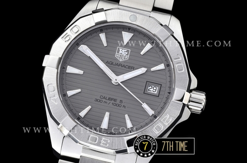 AquaRacer Calibre 5 Grey Dial with Stick Markers Solid Stainless Steel Bracelet