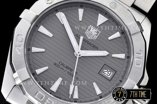 AquaRacer Calibre 5 Grey Dial with Stick Markers Solid Stainless Steel Bracelet