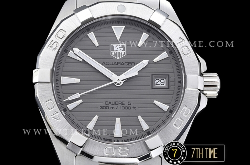 AquaRacer Calibre 5 Grey Dial with Stick Markers Solid Stainless Steel Bracelet