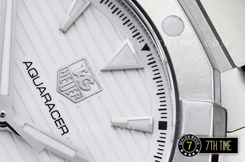 AquaRacer Calibre 5 White Dial with Stick Markers Solid Stainless Steel Bracelet