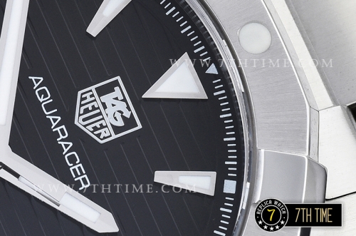 AquaRacer Calibre 5 Black Dial with Stick Markers Solid Stainless Steel Bracelet