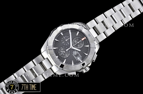 Aquaracer Calibre 16 Chronograph Grey Dial with Stick Markers Solid Stainless Steel Bracelet