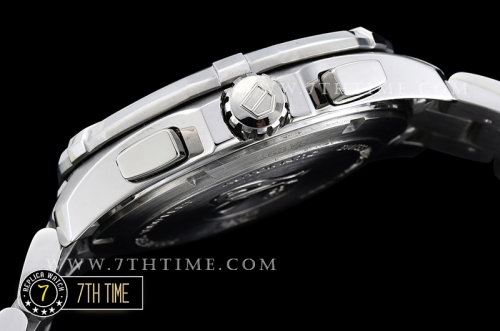 Aquaracer Calibre 16 Chronograph Black Dial with Stick Markers Solid Stainless Steel Bracelet