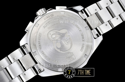 Aquaracer Calibre 16 Chronograph White Dial with Stick Markers Solid Stainless Steel Bracelet