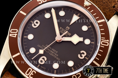 Tudor Heritage Black Bay Bronzo Basel Superlumed Brown Dial with Needles Brushed Bronze Tang Buckle