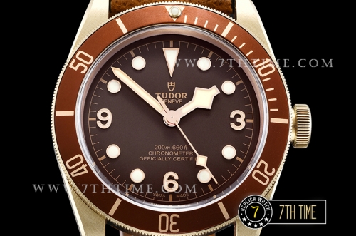 Tudor Heritage Black Bay Bronzo Basel Superlumed Brown Dial with Needles Brushed Bronze Tang Buckle