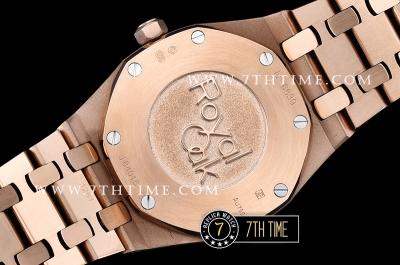 Royal Oak Ladies 33mm Diamonds RG/RG White Dial Swiss Quartz