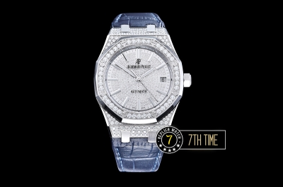 Royal Oak Ref.15450 37mm Full Diamonds SS/LE White Mod A3120