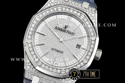 Royal Oak 15400 41mm SS/LE Full Diamonds Paved Dial MY9015 Mod