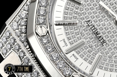 Royal Oak 15400 41mm SS/LE Full Diamonds Paved Dial MY9015 Mod