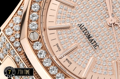Royal Oak 15402 RG/LE Full Diamonds Paved Dial MY9015 Mod