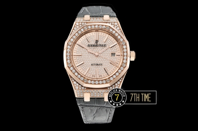 Royal Oak 15402 RG/LE Full Diamonds Paved Dial MY9015 Mod