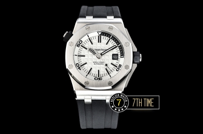 Royal Oak Offshore Diver 15710 42mm White Checkered Dial SS/RU Asia 2824