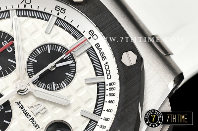 Royal Oak Offshore Novelty Ceramic Bezel SS/RU White/Black Dial A3126 Mod