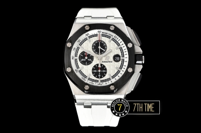 Royal Oak Offshore Novelty Ceramic Bezel SS/RU White/Black Dial A3126 Mod