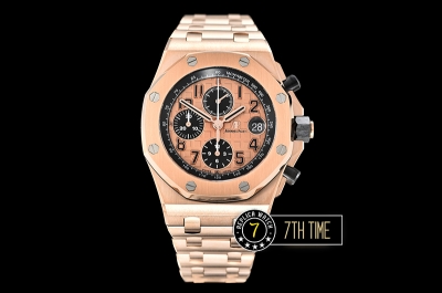 Royal Oak Offshore 42mm Gold Themes Rose Gold Checkered Dial RG/RG A3126