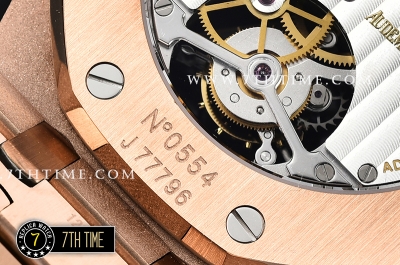 Royal Oak Extra Thin RG/RG Rose Gold Checkered Dial Flying Tourbillon