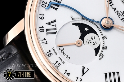 Blancpain Villeret Complications White Dial with Roman Numerals 18K Rose Gold Thick Plated on Solid Stainless Steel