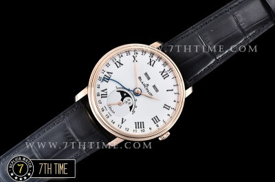Blancpain Villeret Complications White Dial with Roman Numerals 18K Rose Gold Thick Plated on Solid Stainless Steel