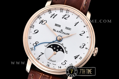 Blancpain Villeret Complications White Dial with Arabic Numerals 18K Rose Gold Thick Plated on Solid Stainless Steel